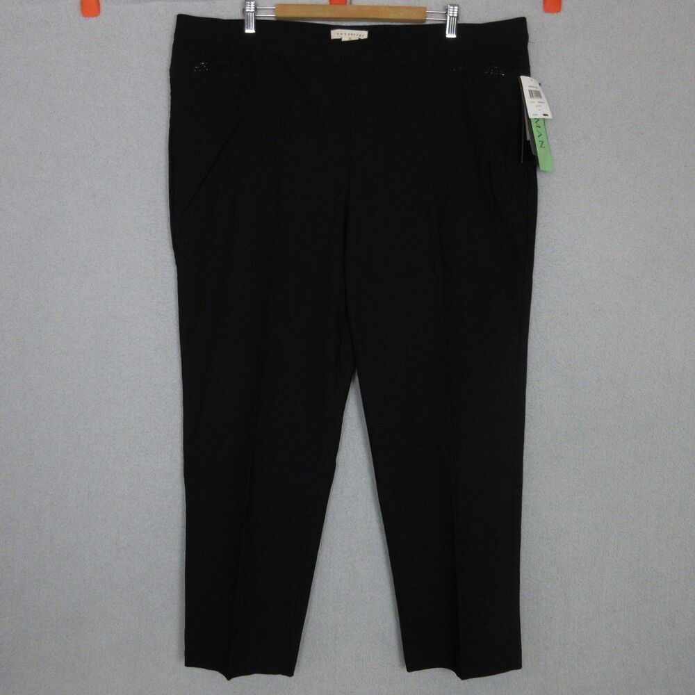 Retrology‎ Pants Womens 22 Black Pull On Comfort Waist Stretch Powerlift Ankle